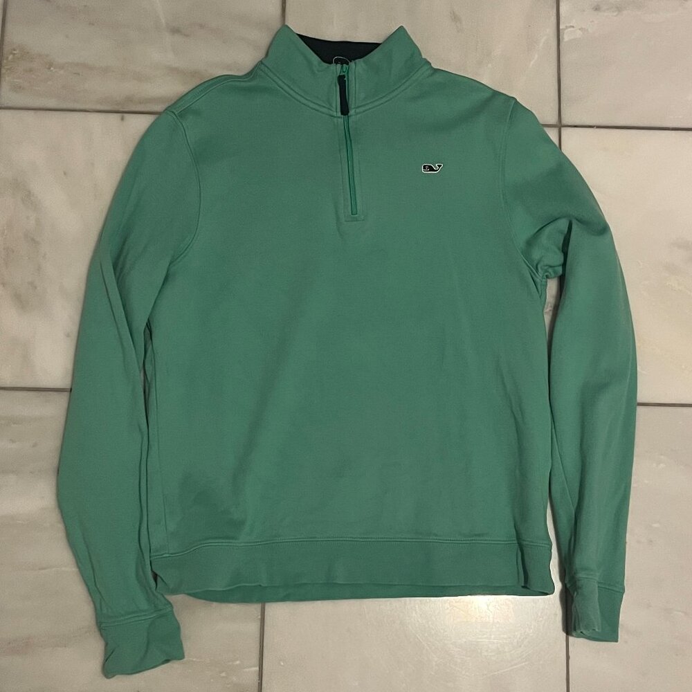 Vineyard Vines Quarter-Zip Green Youth Large